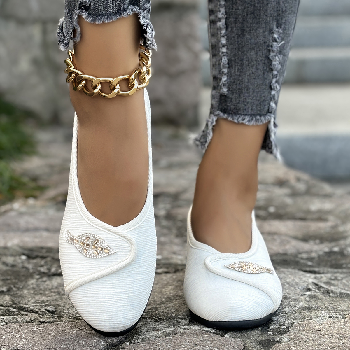 Women's Elegant Rhinestone Fla - Men'S Shoes With Toes 리뷰 및 가격