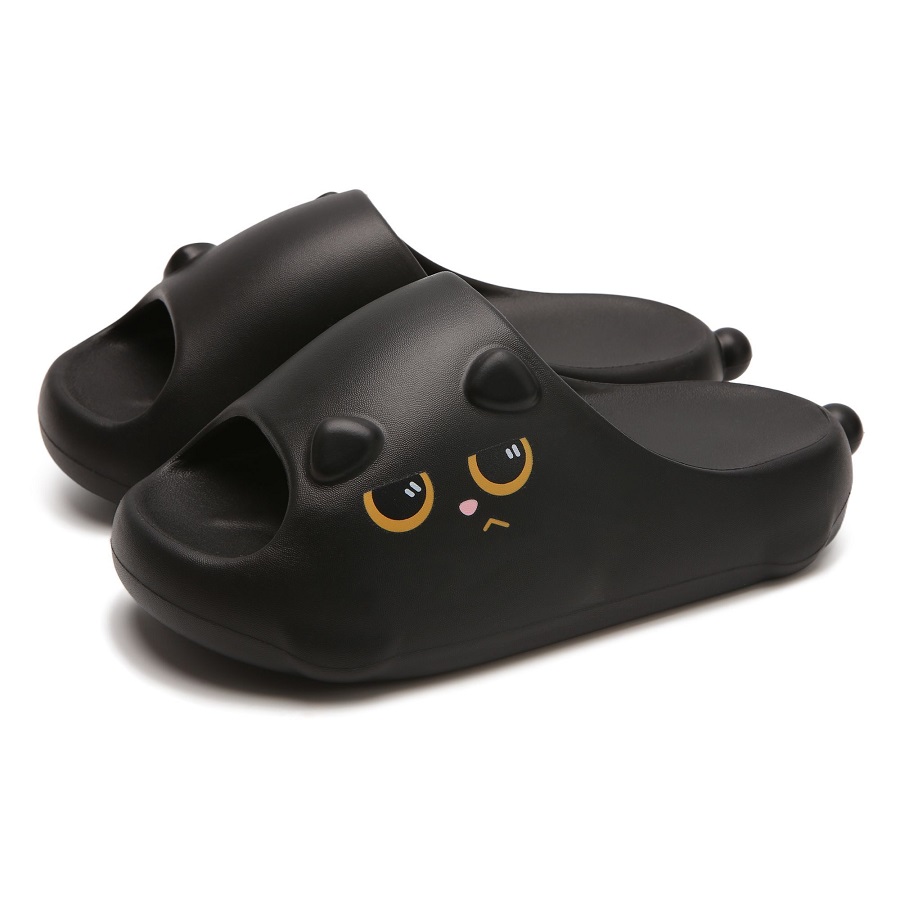 New Black Cat Slippers for Wom - Men'S Shoes With Toes 리뷰 및 가격