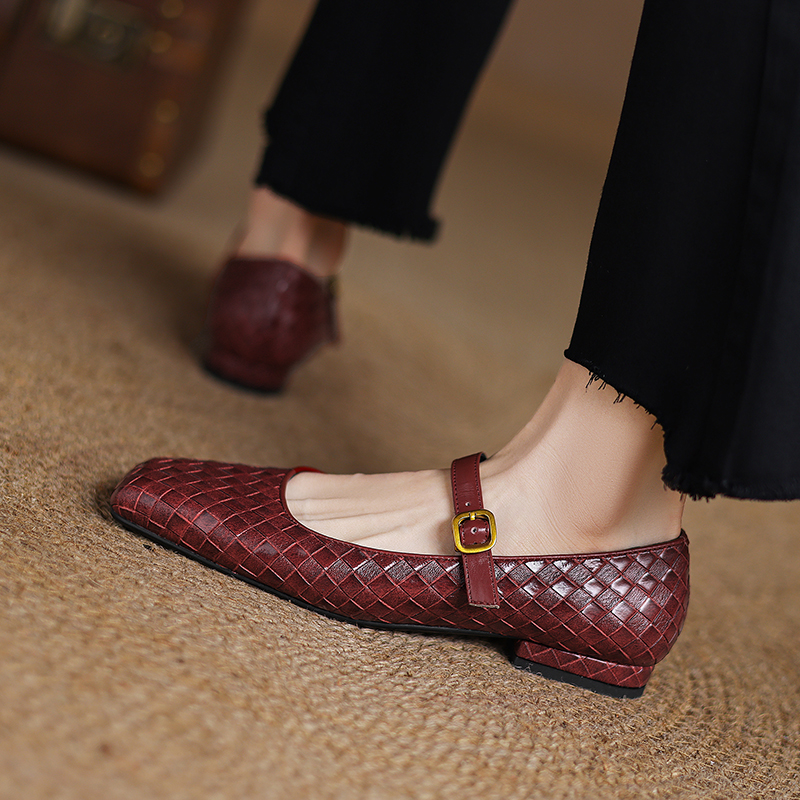 Woven Flat Bottom Mary Jane Wo - Men'S Shoes With Toes 리뷰 및 가격