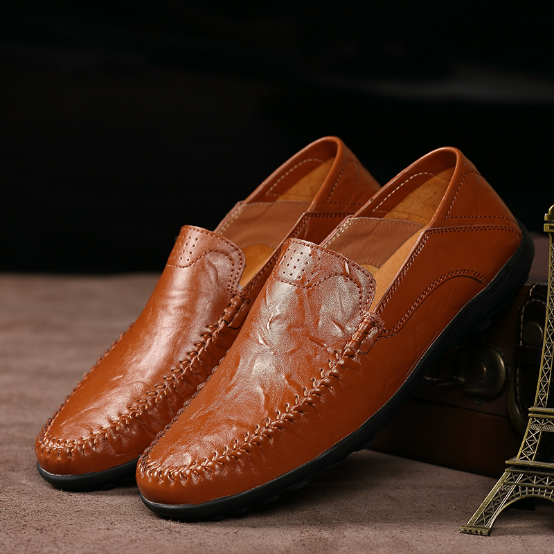 Leather Men Shoes Casual Luxur - Boat Shoe Leather 리뷰 및 가격