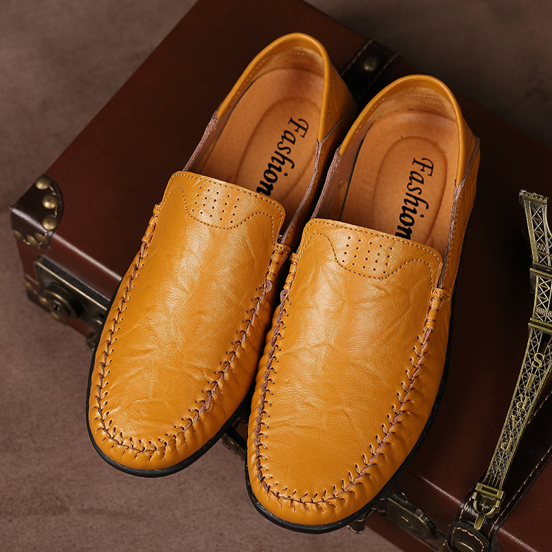 Leather Men Shoes Casual Luxur - Boat Shoe Leather 리뷰 및 가격