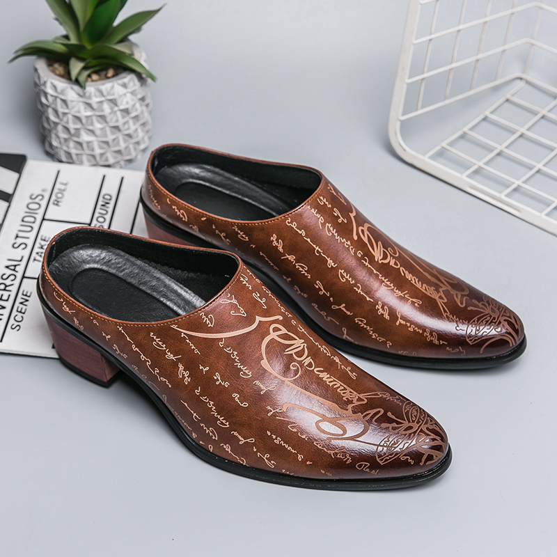 Men Brown Leather Mules Slippe - Men'S Shoes With Toes 리뷰 및 가격