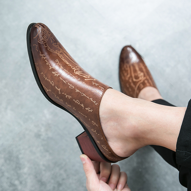 Men Brown Leather Mules Slippe - Men'S Shoes With Toes 리뷰 및 가격
