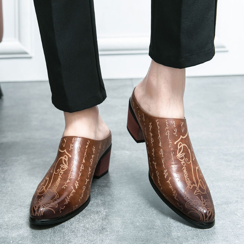 Men Brown Leather Mules Slippe - Men'S Shoes With Toes 리뷰 및 가격