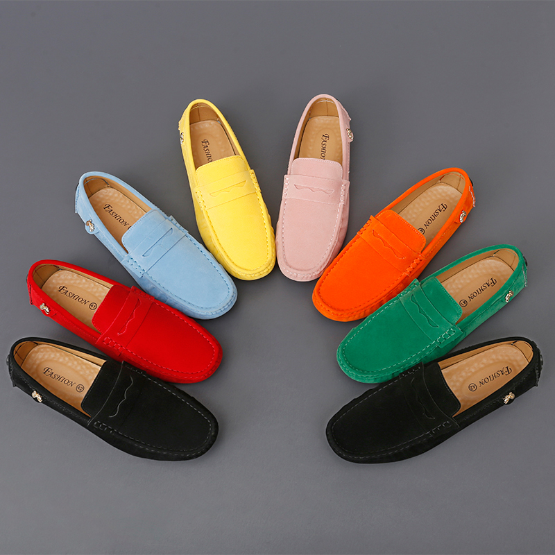 Suede Leather Penny Peas Loafe - Boat Shoe Leather 리뷰 및 가격