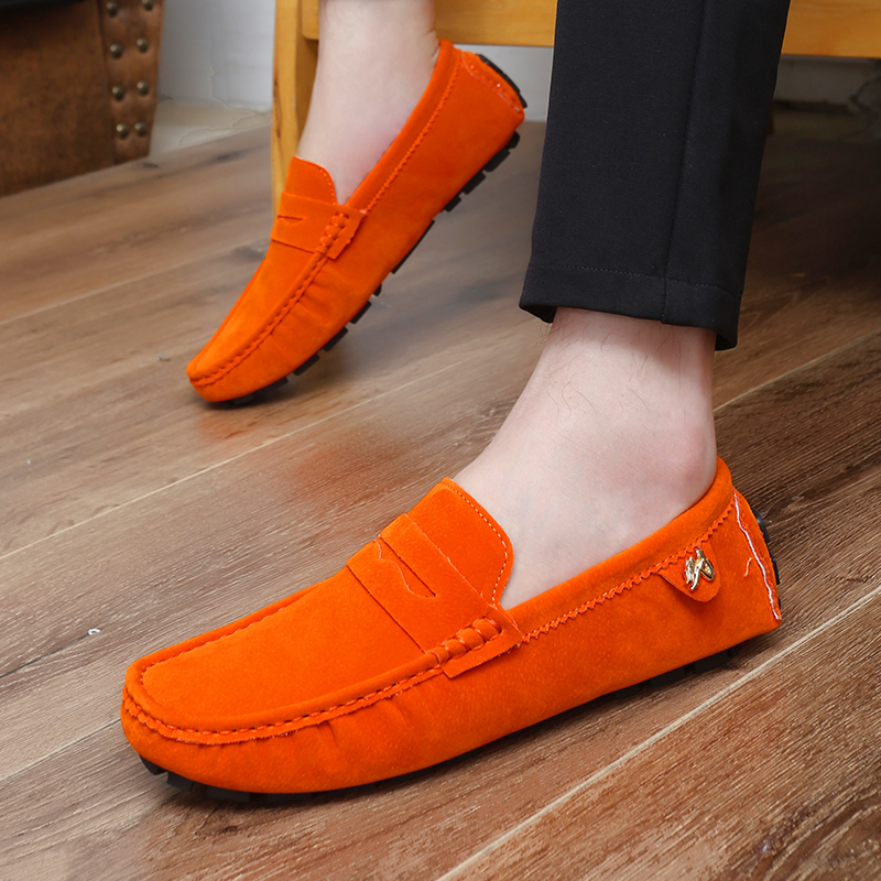 Suede Leather Penny Peas Loafe - Boat Shoe Leather 리뷰 및 가격