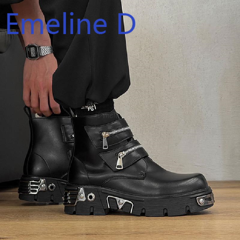 Dark Punk High Top Shoes Fashi - Men'S Shoes Increase Height 리뷰 및 가격