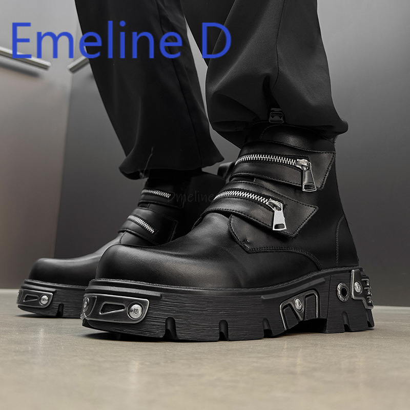 Dark Punk High Top Shoes Fashi - Men'S Shoes Increase Height 리뷰 및 가격