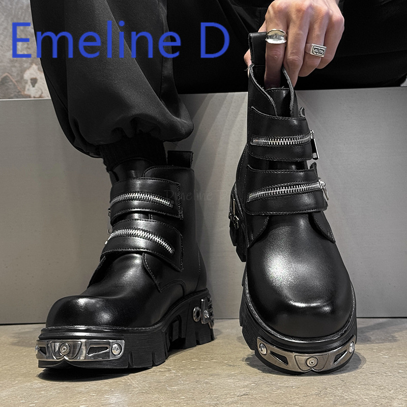 Dark Punk High Top Shoes Fashi - Men'S Shoes Increase Height 리뷰 및 가격