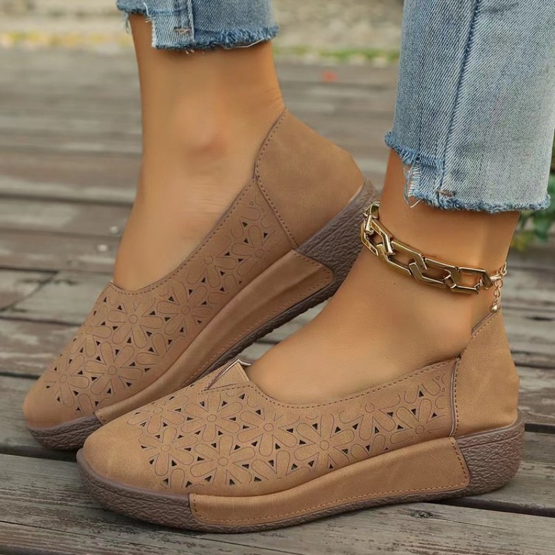 Spring Autumn Women Flats Plat - Boat Shoe Leather 리뷰 및 가격